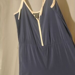 Kardashian Kollection Midnight Blue Jumpsuit with Ivory Accents